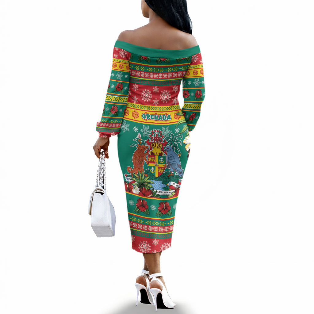Afro-Grenadian Christmas Off The Shoulder Long Sleeve Dress This Grenada Dove Needs A Beach Retreat
