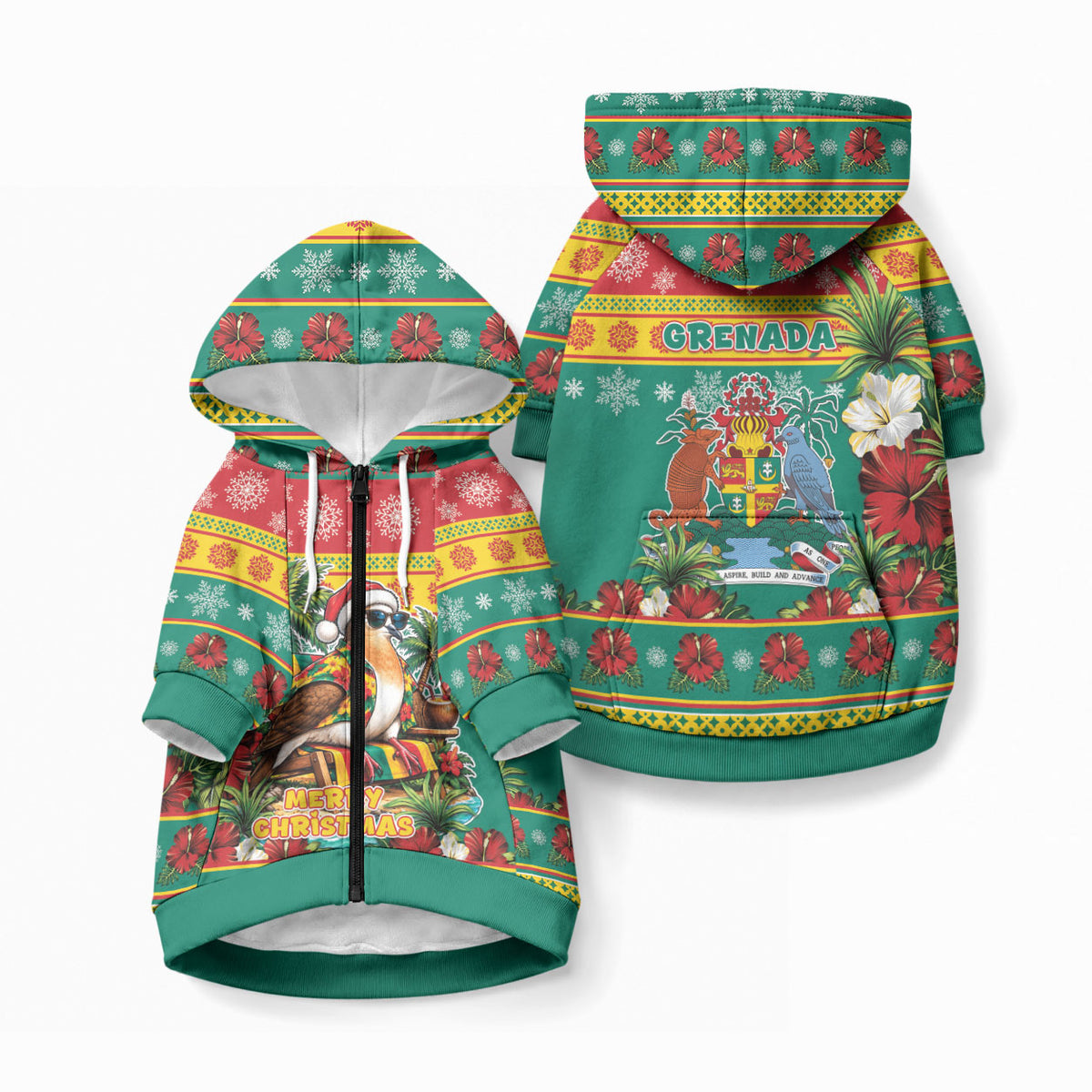 Afro-Grenadian Christmas Pet Hoodie This Grenada Dove Needs A Beach Retreat