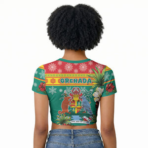 Afro-Grenadian Christmas Raglan Cropped T shirt This Grenada Dove Needs A Beach Retreat