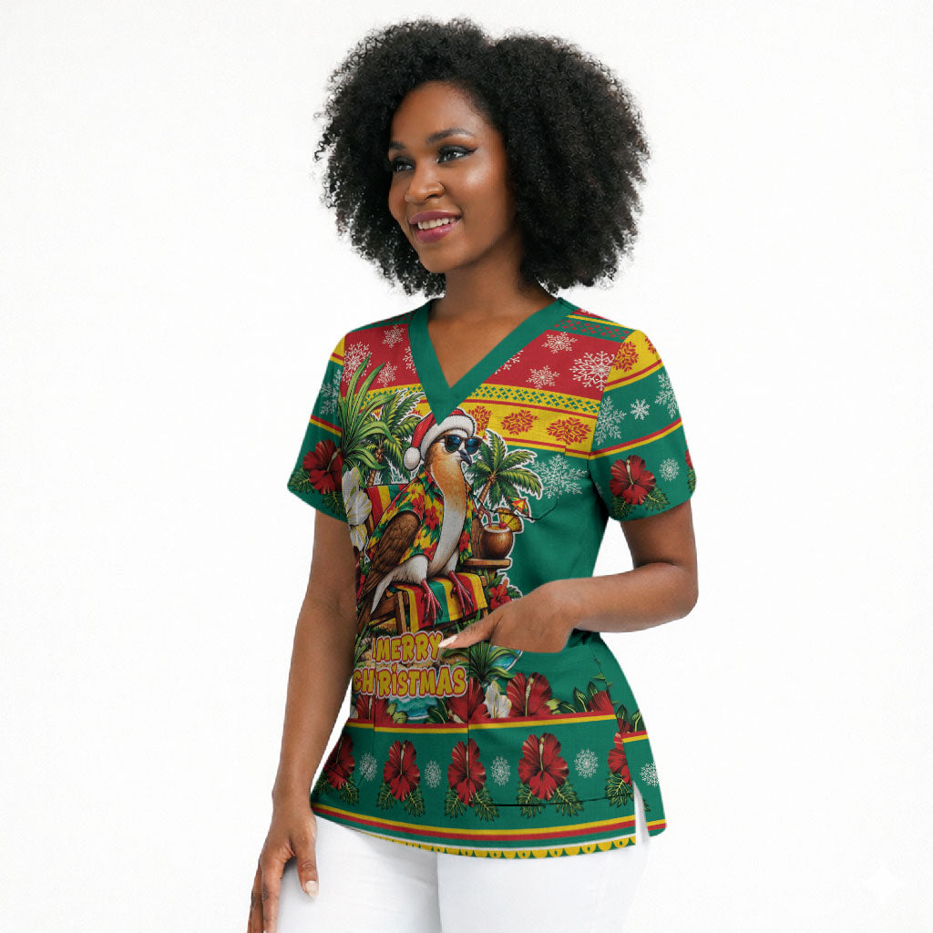 Afro-Grenadian Christmas Scrub Top This Grenada Dove Needs A Beach Retreat