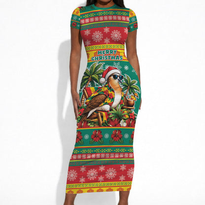 Afro-Grenadian Christmas Short Sleeve Bodycon Dress This Grenada Dove Needs A Beach Retreat