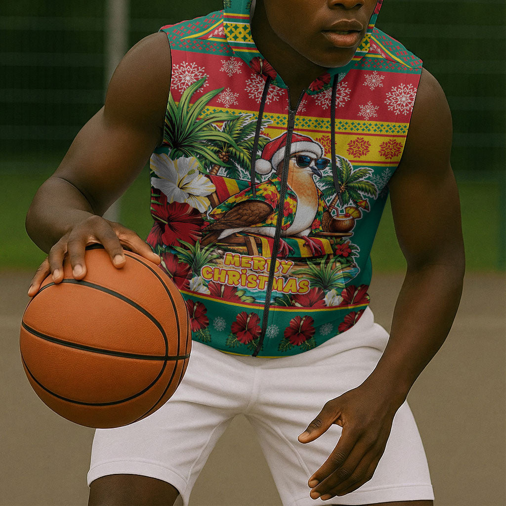 Afro-Grenadian Christmas Sleeveless Zip Hoodie This Grenada Dove Needs A Beach Retreat