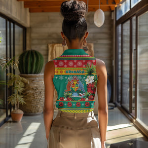 Afro-Grenadian Christmas Women Sleeveless Polo Shirt This Grenada Dove Needs A Beach Retreat