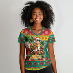 Afro-Grenadian Christmas Women V-Neck T-Shirt This Grenada Dove Needs A Beach Retreat