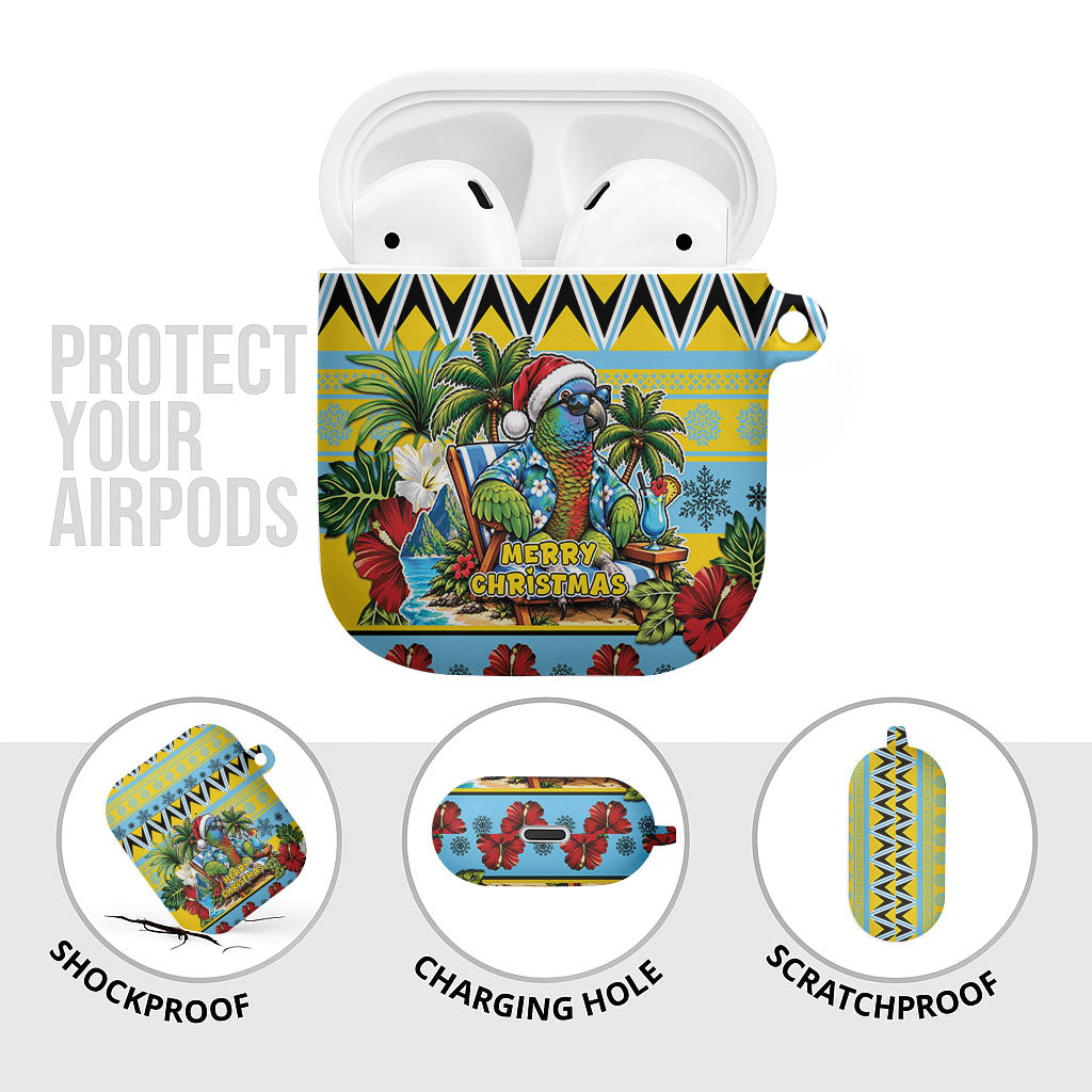 Afro-Saint Lucian Christmas AirPods Case This Amazona Parrot Needs A Beach Retreat