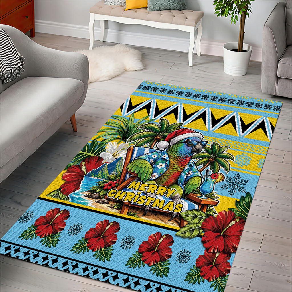 Afro-Saint Lucian Christmas Area Rug This Amazona Parrot Needs A Beach Retreat