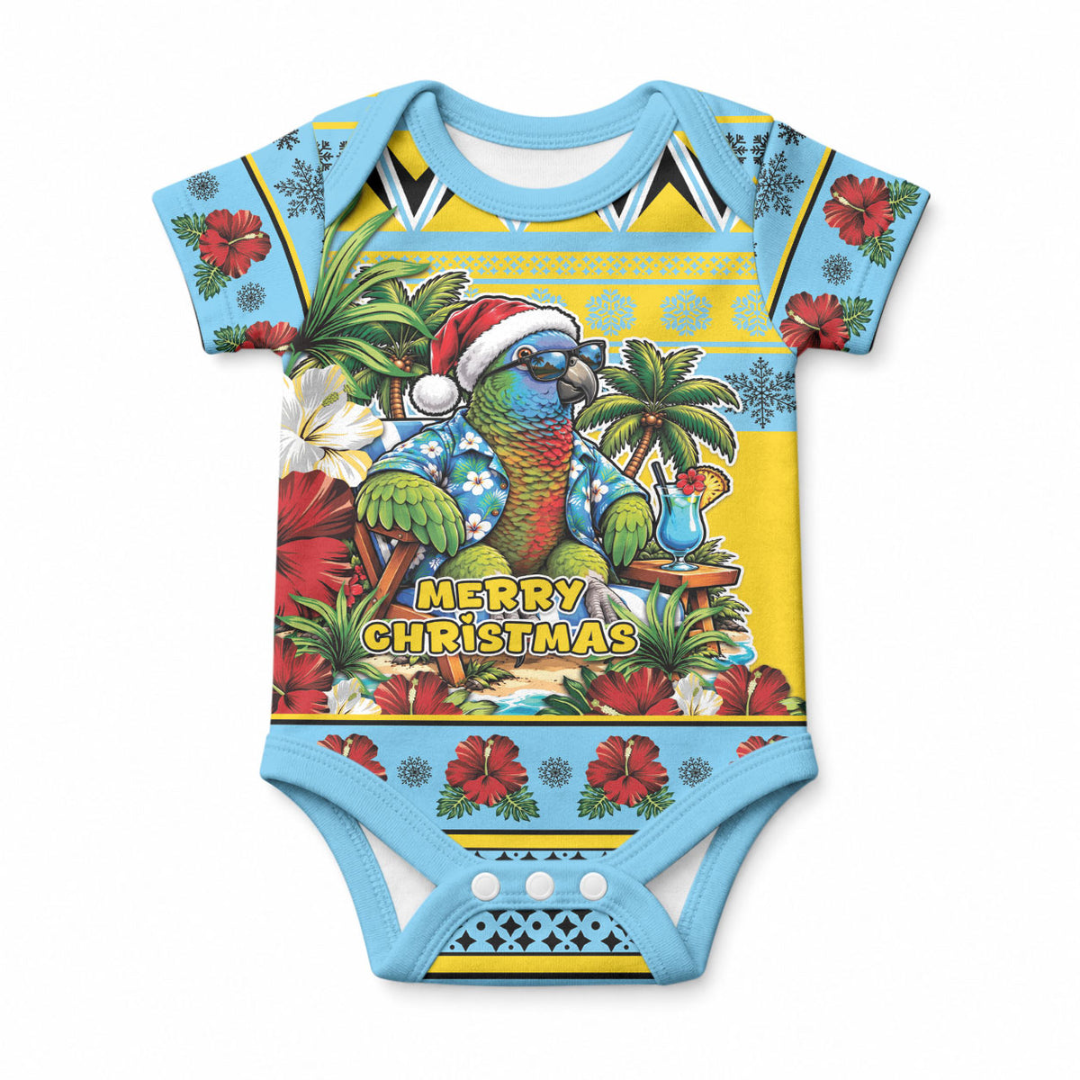 Afro-Saint Lucian Christmas Baby Onesie This Amazona Parrot Needs A Beach Retreat