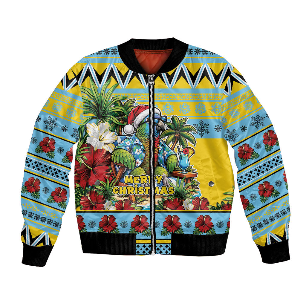 Afro-Saint Lucian Christmas Bomber Jacket This Amazona Parrot Needs A Beach Retreat
