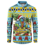 Afro-Saint Lucian Christmas Button Sweatshirt This Amazona Parrot Needs A Beach Retreat