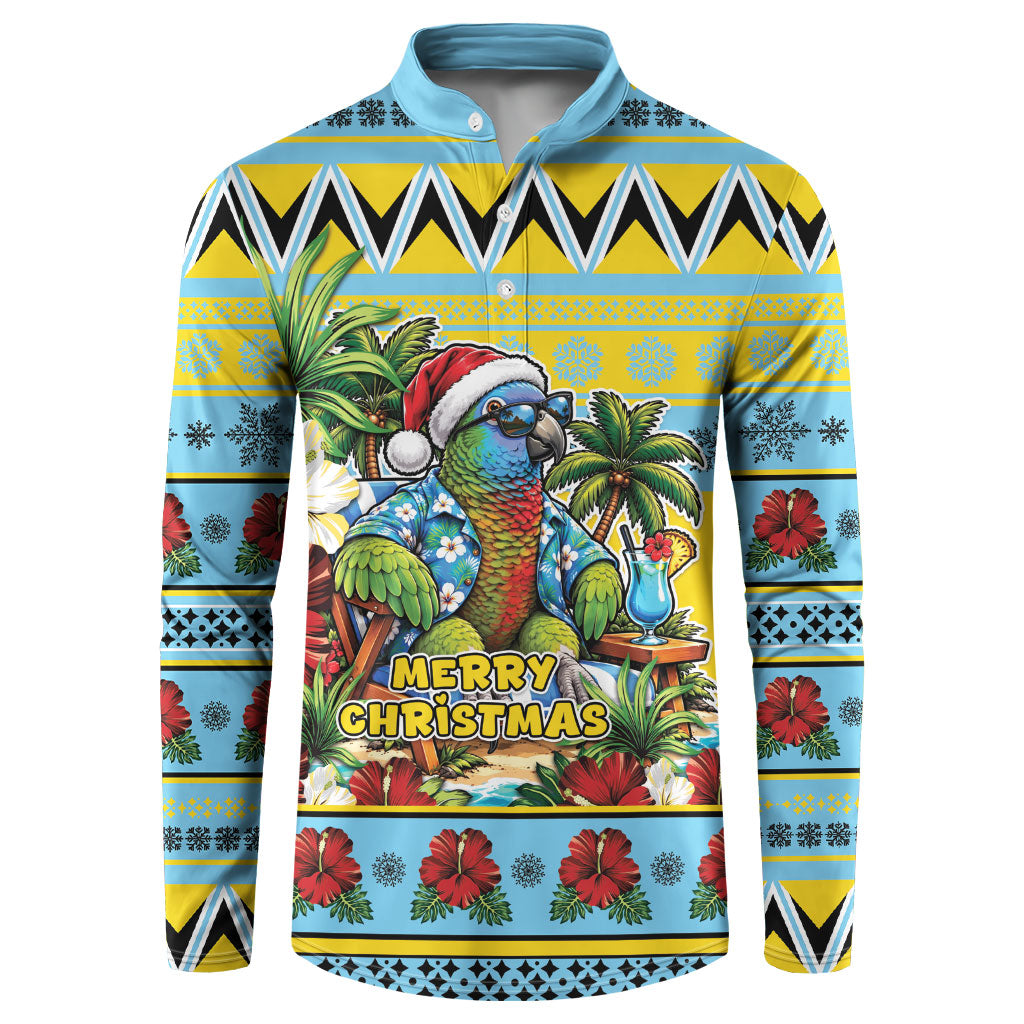 Afro-Saint Lucian Christmas Button Sweatshirt This Amazona Parrot Needs A Beach Retreat