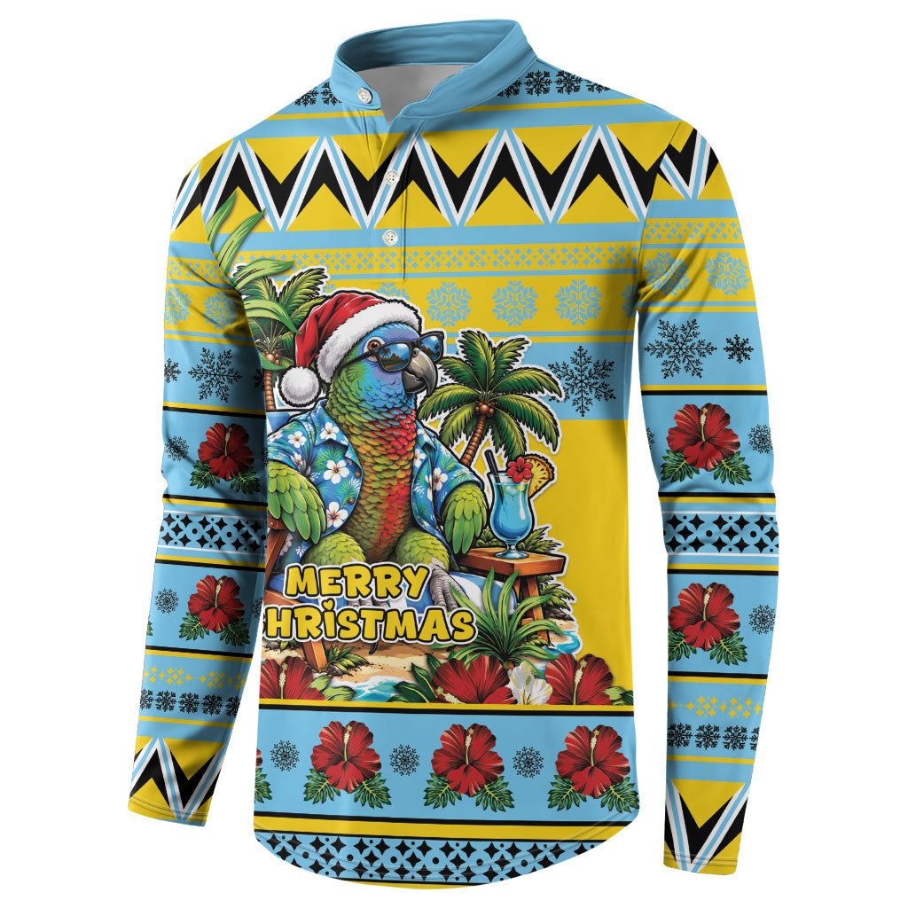 Afro-Saint Lucian Christmas Button Sweatshirt This Amazona Parrot Needs A Beach Retreat
