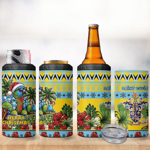 Afro-Saint Lucian Christmas 4 in 1 Can Cooler Tumbler This Amazona Parrot Needs A Beach Retreat