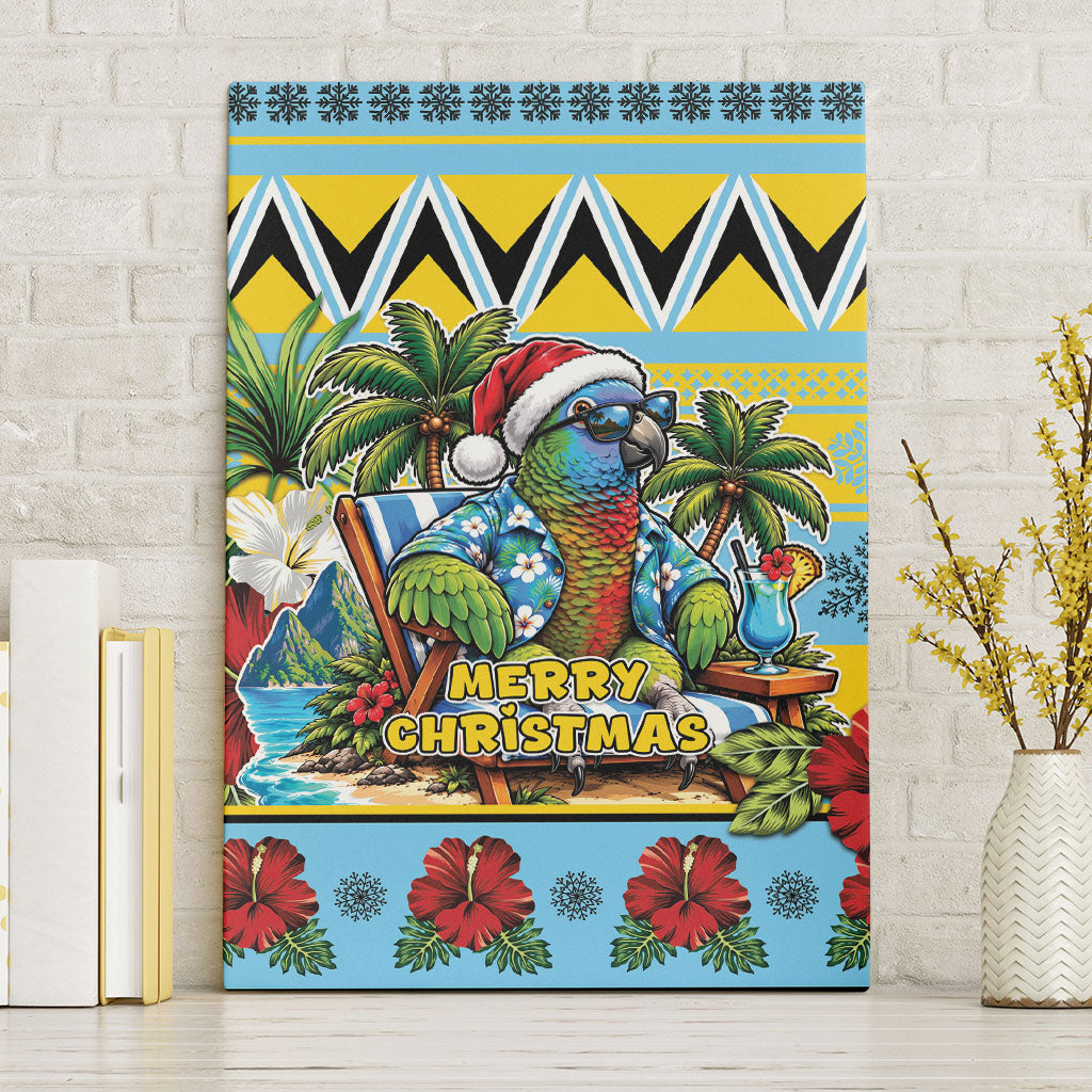 Afro-Saint Lucian Christmas Canvas Wall Art This Amazona Parrot Needs A Beach Retreat