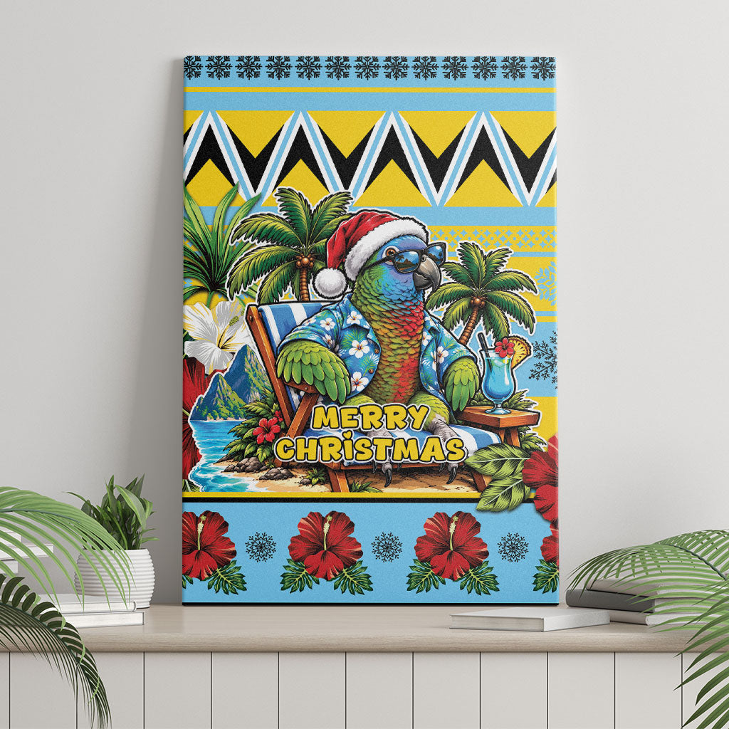 Afro-Saint Lucian Christmas Canvas Wall Art This Amazona Parrot Needs A Beach Retreat