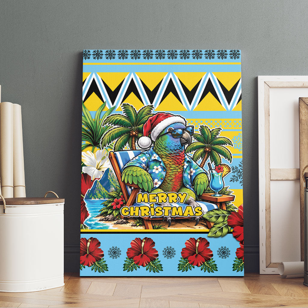 Afro-Saint Lucian Christmas Canvas Wall Art This Amazona Parrot Needs A Beach Retreat
