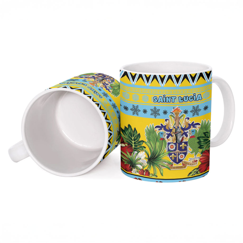 Afro-Saint Lucian Christmas Ceramic Mug This Amazona Parrot Needs A Beach Retreat