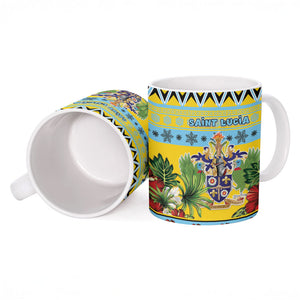 Afro-Saint Lucian Christmas Ceramic Mug This Amazona Parrot Needs A Beach Retreat