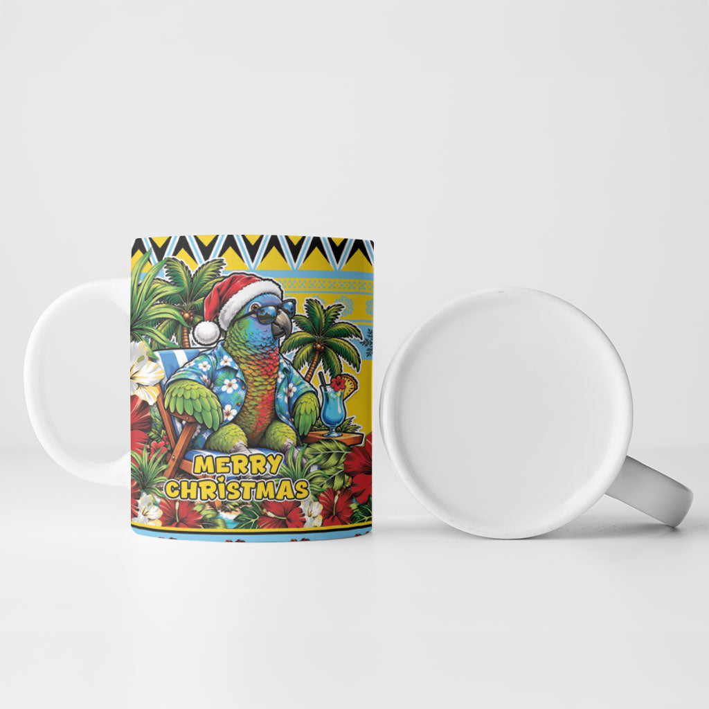 Afro-Saint Lucian Christmas Ceramic Mug This Amazona Parrot Needs A Beach Retreat