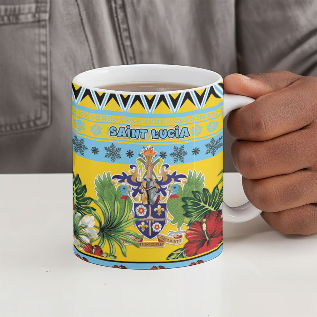 Afro-Saint Lucian Christmas Ceramic Mug This Amazona Parrot Needs A Beach Retreat