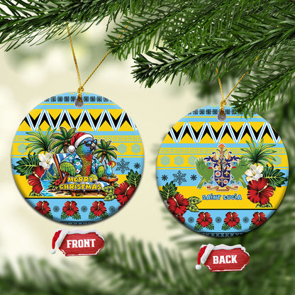 Afro-Saint Lucian Christmas Ceramic Ornament This Amazona Parrot Needs A Beach Retreat