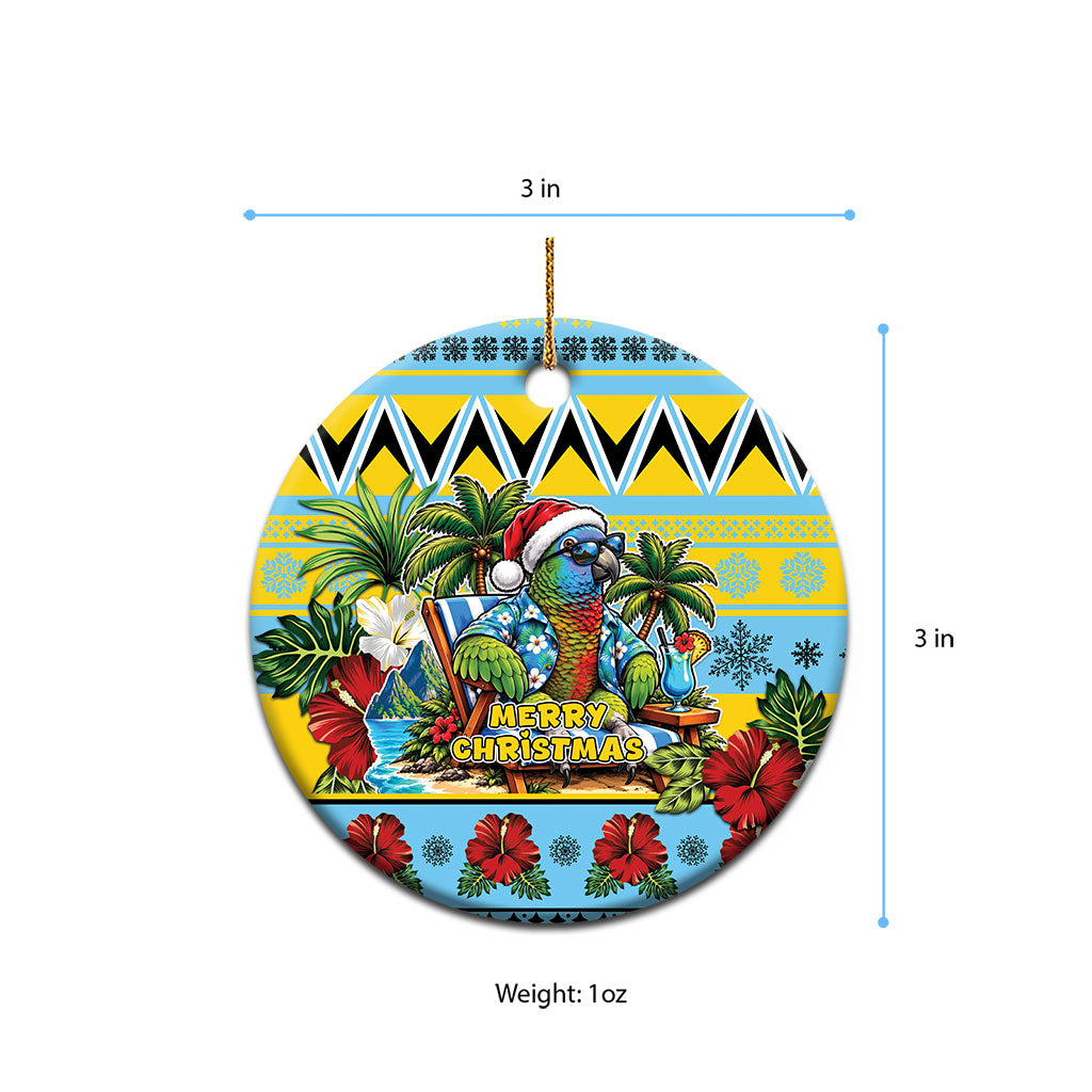 Afro-Saint Lucian Christmas Ceramic Ornament This Amazona Parrot Needs A Beach Retreat