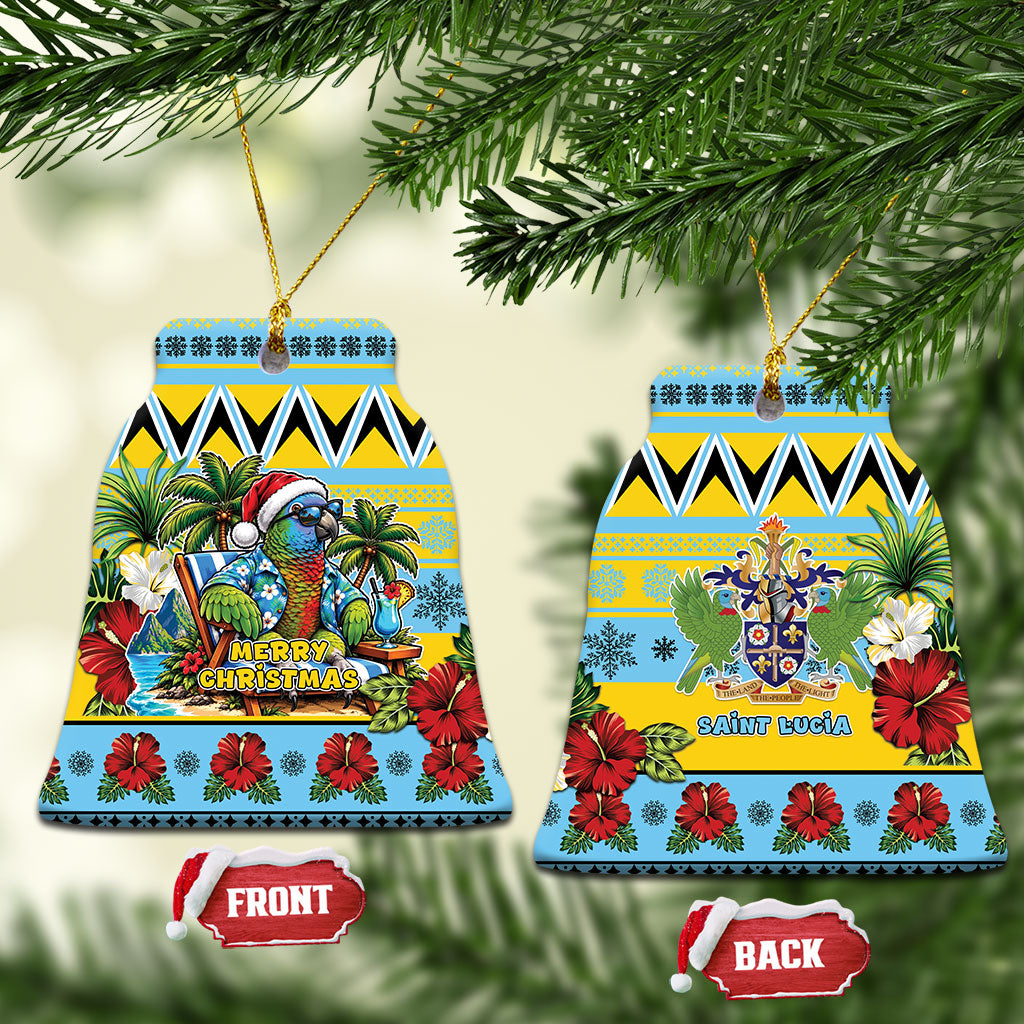 Afro-Saint Lucian Christmas Ceramic Ornament This Amazona Parrot Needs A Beach Retreat