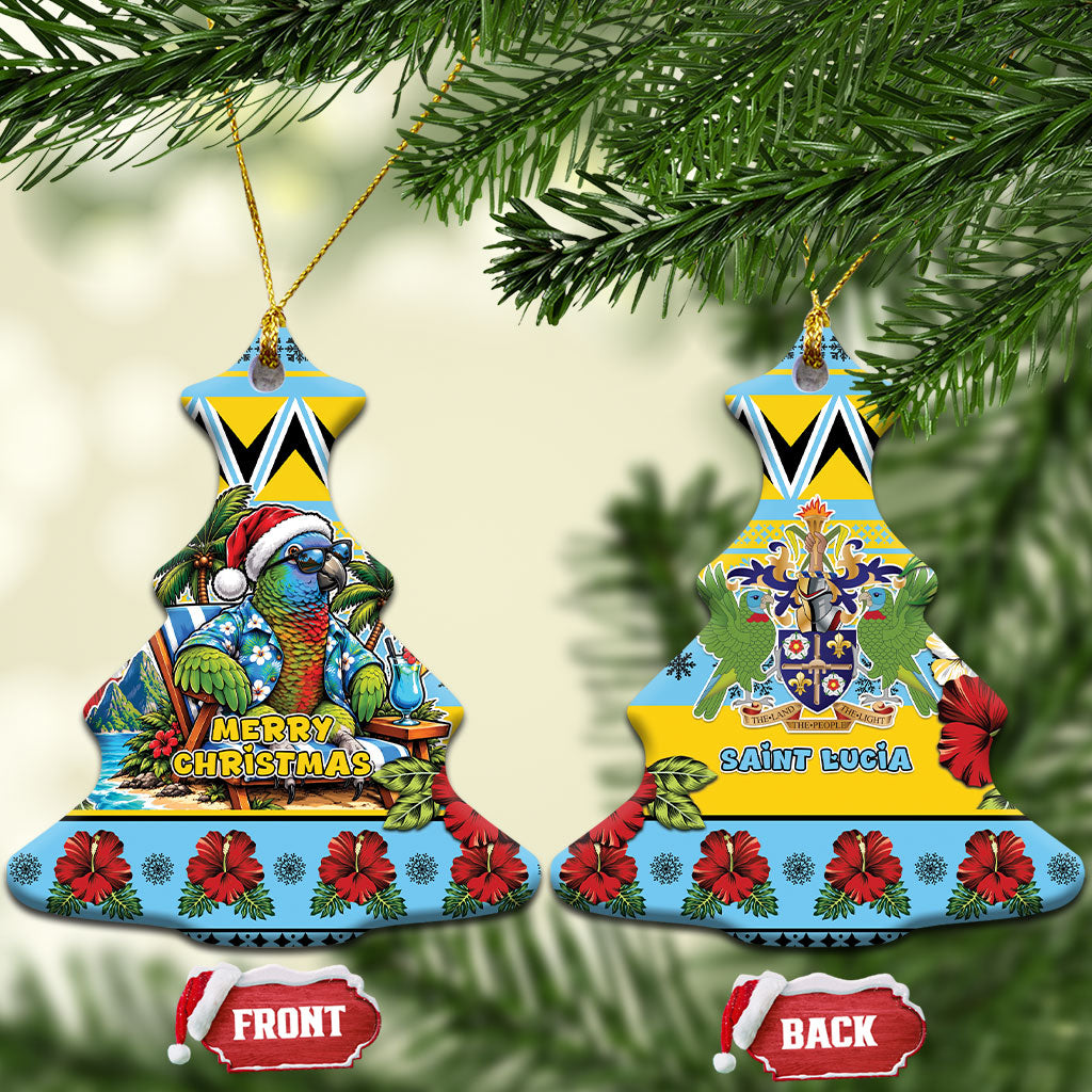 Afro-Saint Lucian Christmas Ceramic Ornament This Amazona Parrot Needs A Beach Retreat