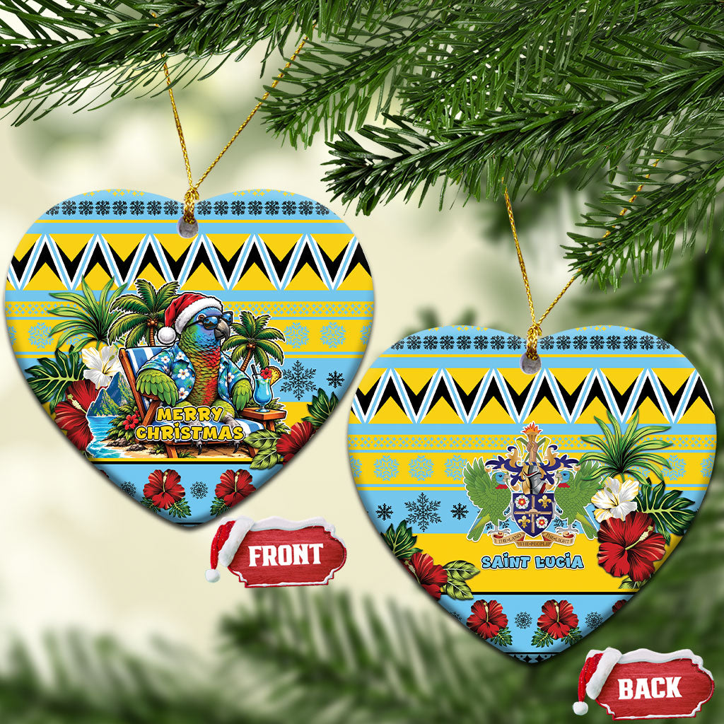 Afro-Saint Lucian Christmas Ceramic Ornament This Amazona Parrot Needs A Beach Retreat