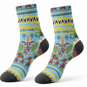 Afro-Saint Lucian Christmas Crew Socks This Amazona Parrot Needs A Beach Retreat