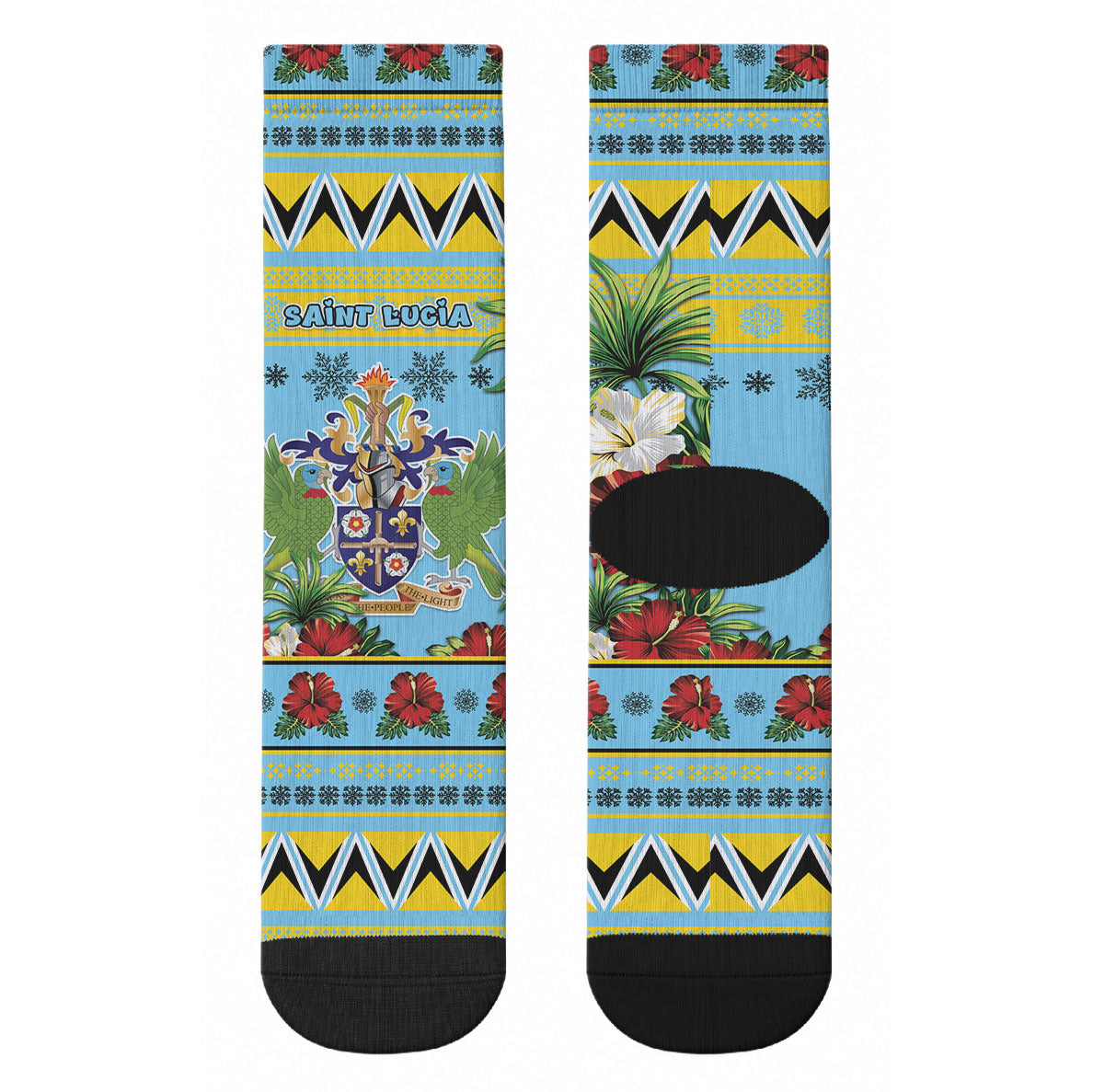 Afro-Saint Lucian Christmas Crew Socks This Amazona Parrot Needs A Beach Retreat