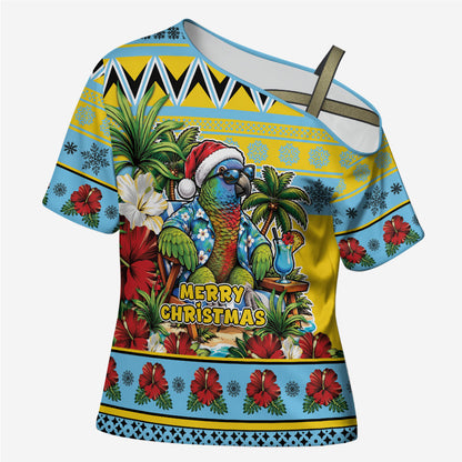 Afro-Saint Lucian Christmas Cross Shoulder Shirt This Amazona Parrot Needs A Beach Retreat