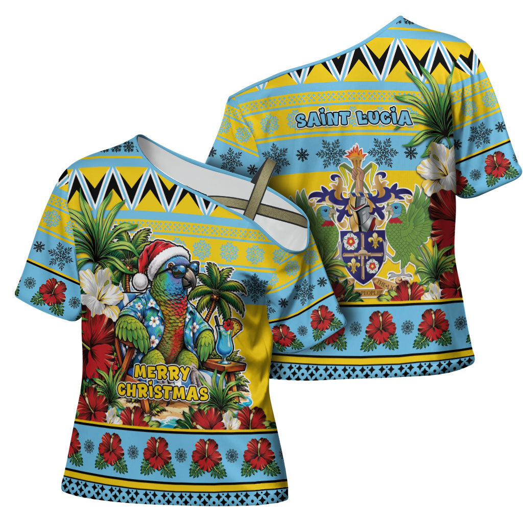 Afro-Saint Lucian Christmas Cross Shoulder Shirt This Amazona Parrot Needs A Beach Retreat