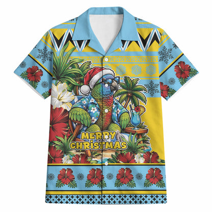 Afro-Saint Lucian Christmas Hawaiian Shirt This Amazona Parrot Needs A Beach Retreat