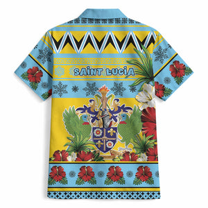 Afro-Saint Lucian Christmas Hawaiian Shirt This Amazona Parrot Needs A Beach Retreat