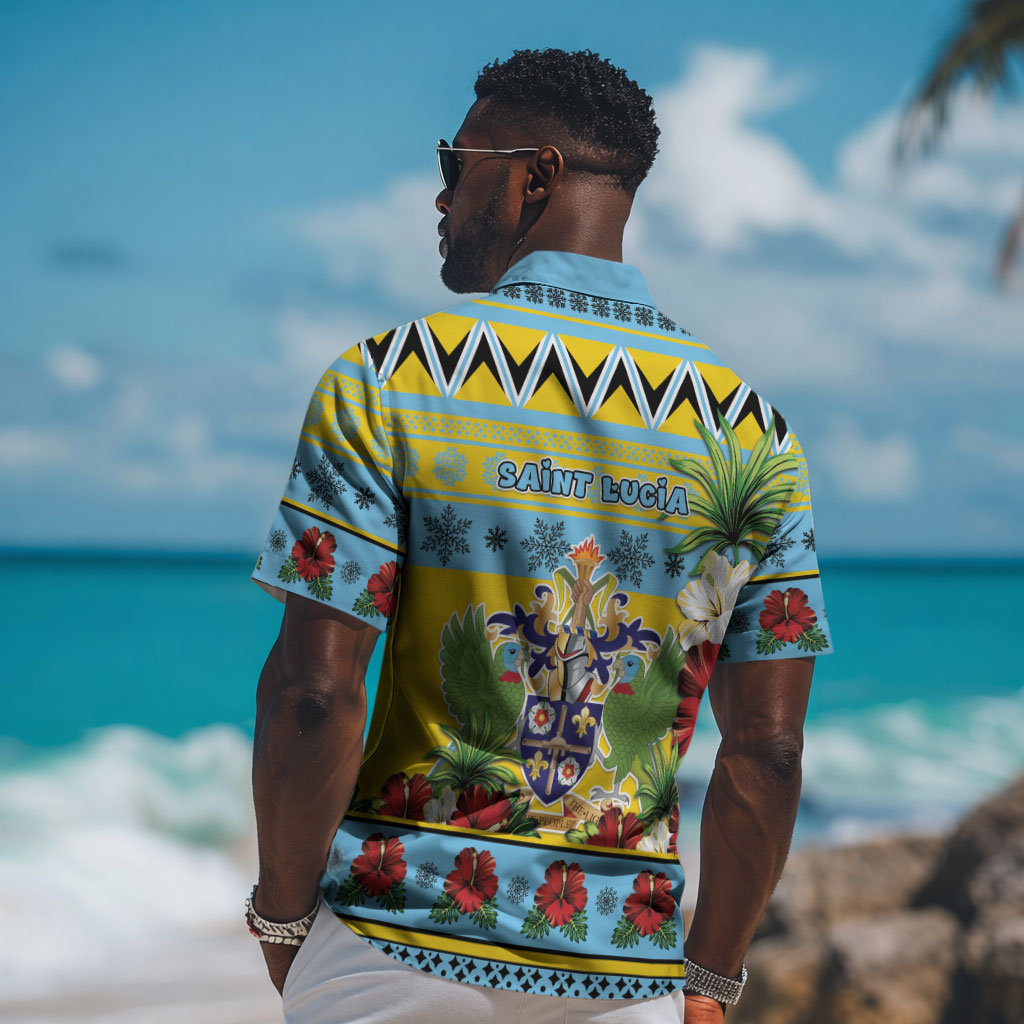 Afro-Saint Lucian Christmas Hawaiian Shirt This Amazona Parrot Needs A Beach Retreat