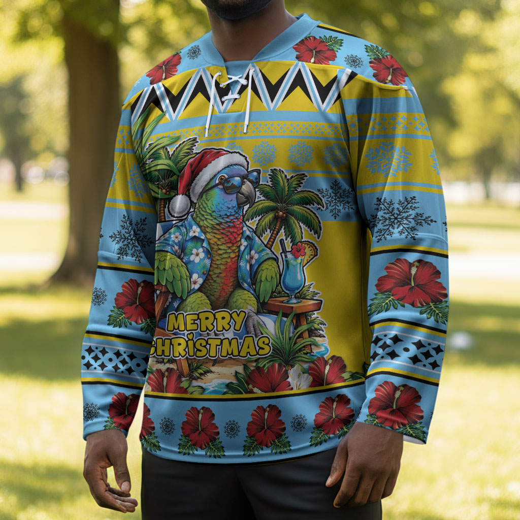 Afro-Saint Lucian Christmas Hockey Jersey This Amazona Parrot Needs A Beach Retreat