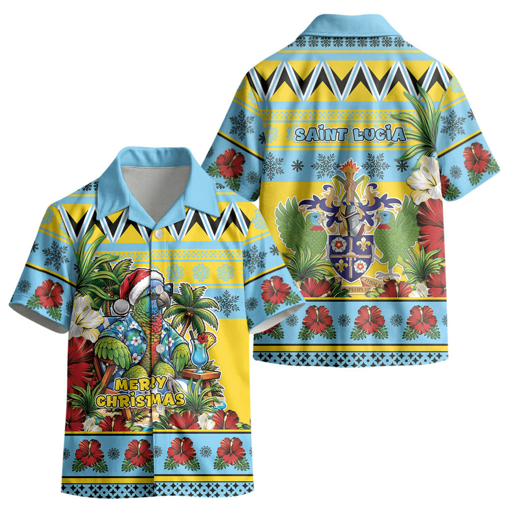 Afro-Saint Lucian Christmas Kid Hawaiian Shirt This Amazona Parrot Needs A Beach Retreat