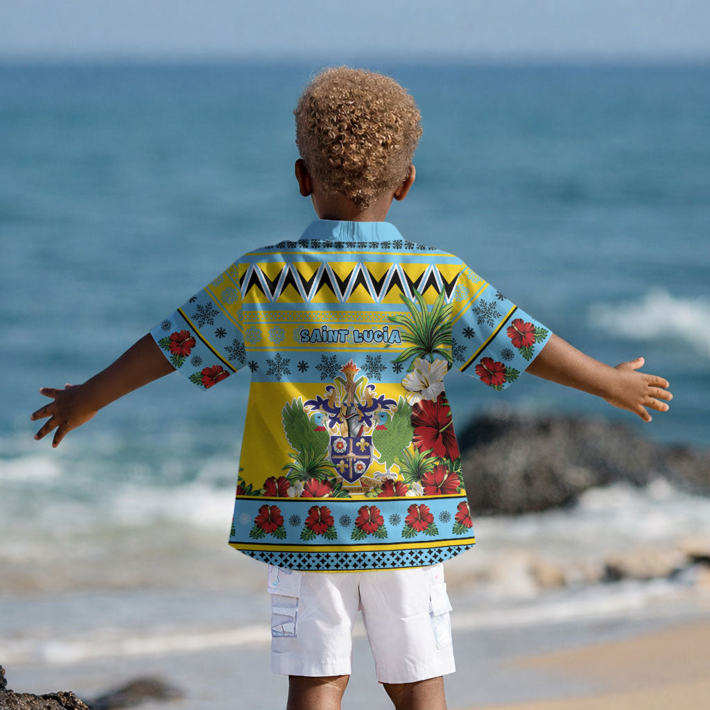 Afro-Saint Lucian Christmas Kid Hawaiian Shirt This Amazona Parrot Needs A Beach Retreat