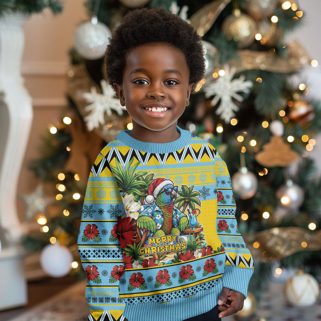 Afro-Saint Lucian Christmas Kid Ugly Christmas Sweater This Amazona Parrot Needs A Beach Retreat