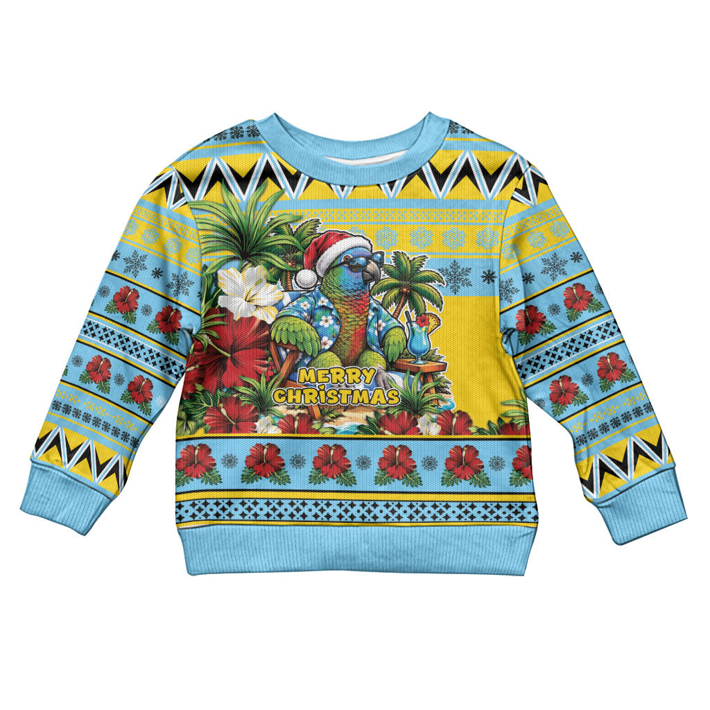 Afro-Saint Lucian Christmas Kid Ugly Christmas Sweater This Amazona Parrot Needs A Beach Retreat