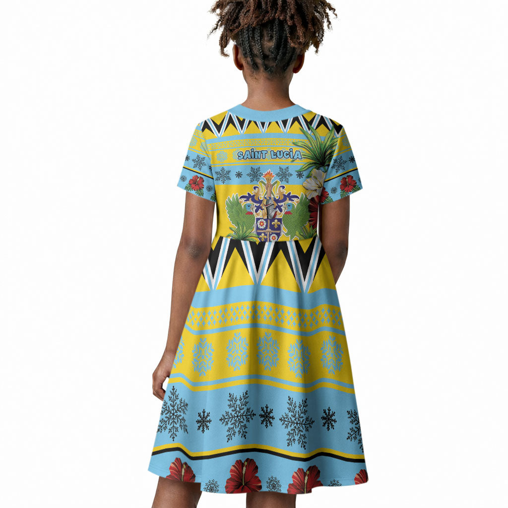 Afro-Saint Lucian Christmas Kid Short Sleeve Dress This Amazona Parrot Needs A Beach Retreat