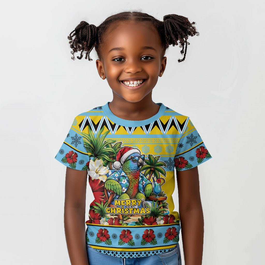 Afro-Saint Lucian Christmas Kid T shirt This Amazona Parrot Needs A Beach Retreat