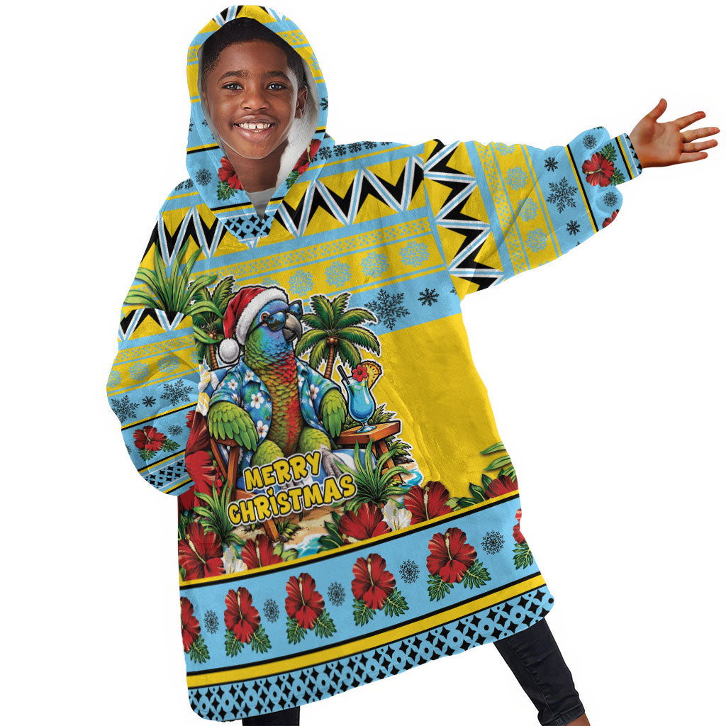 Afro-Saint Lucian Christmas Kid Wearable Blanket Hoodie This Amazona Parrot Needs A Beach Retreat