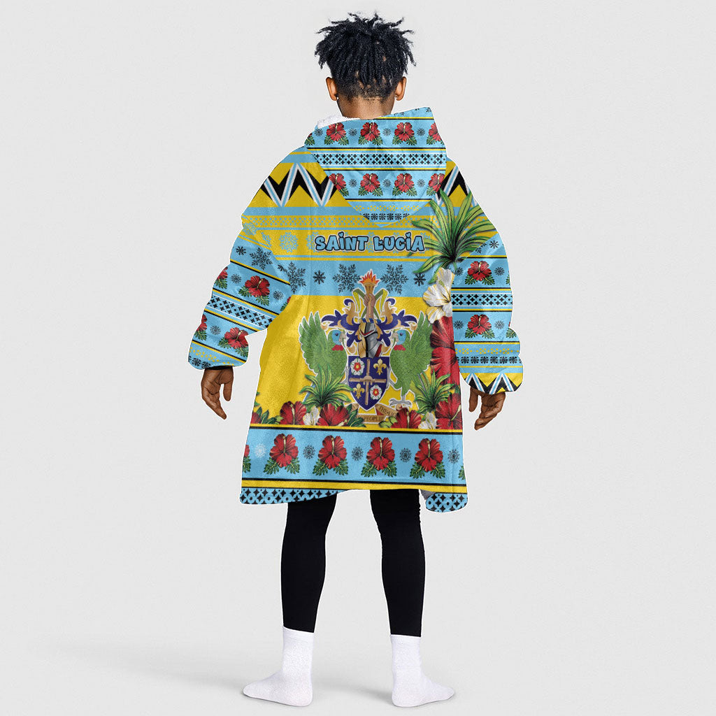 Afro-Saint Lucian Christmas Kid Wearable Blanket Hoodie This Amazona Parrot Needs A Beach Retreat