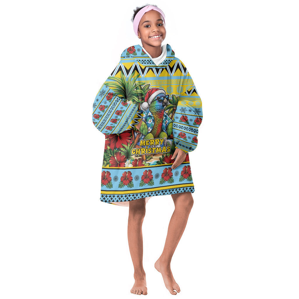 Afro-Saint Lucian Christmas Kid Wearable Blanket Hoodie This Amazona Parrot Needs A Beach Retreat