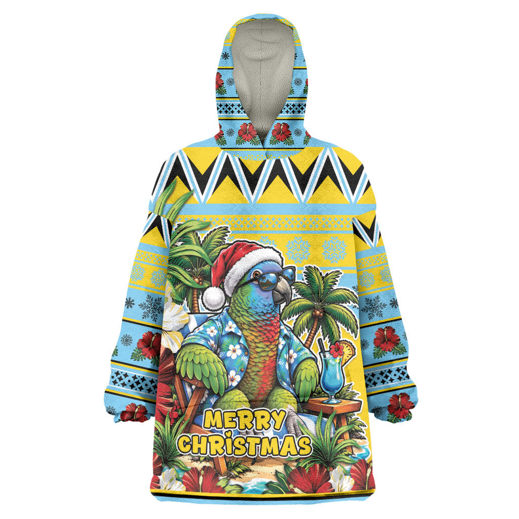 Afro-Saint Lucian Christmas Kid Wearable Blanket Hoodie This Amazona Parrot Needs A Beach Retreat