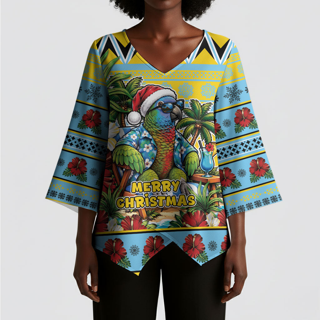 Afro-Saint Lucian Christmas Kimono Sleeve Blouse This Amazona Parrot Needs A Beach Retreat
