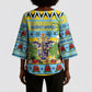 Afro-Saint Lucian Christmas Kimono Sleeve Blouse This Amazona Parrot Needs A Beach Retreat