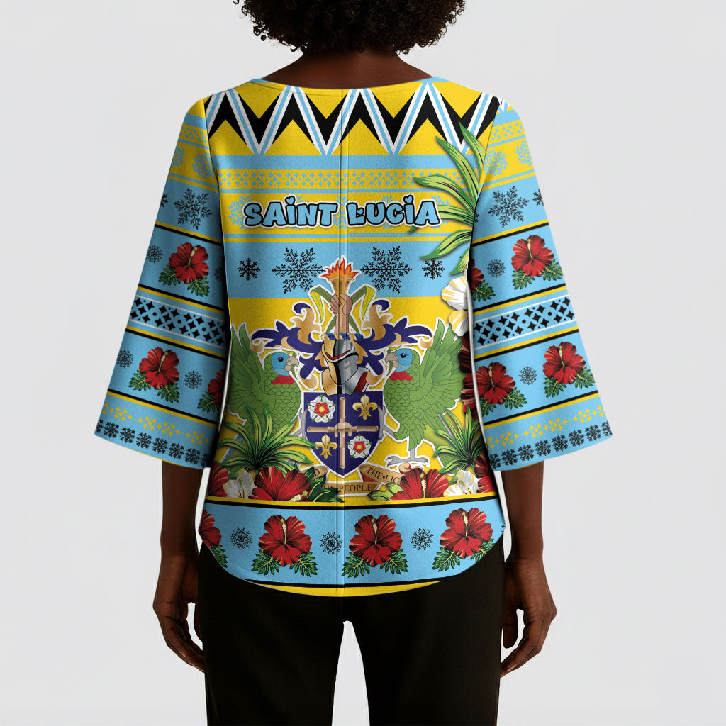 Afro-Saint Lucian Christmas Kimono Sleeve Blouse This Amazona Parrot Needs A Beach Retreat