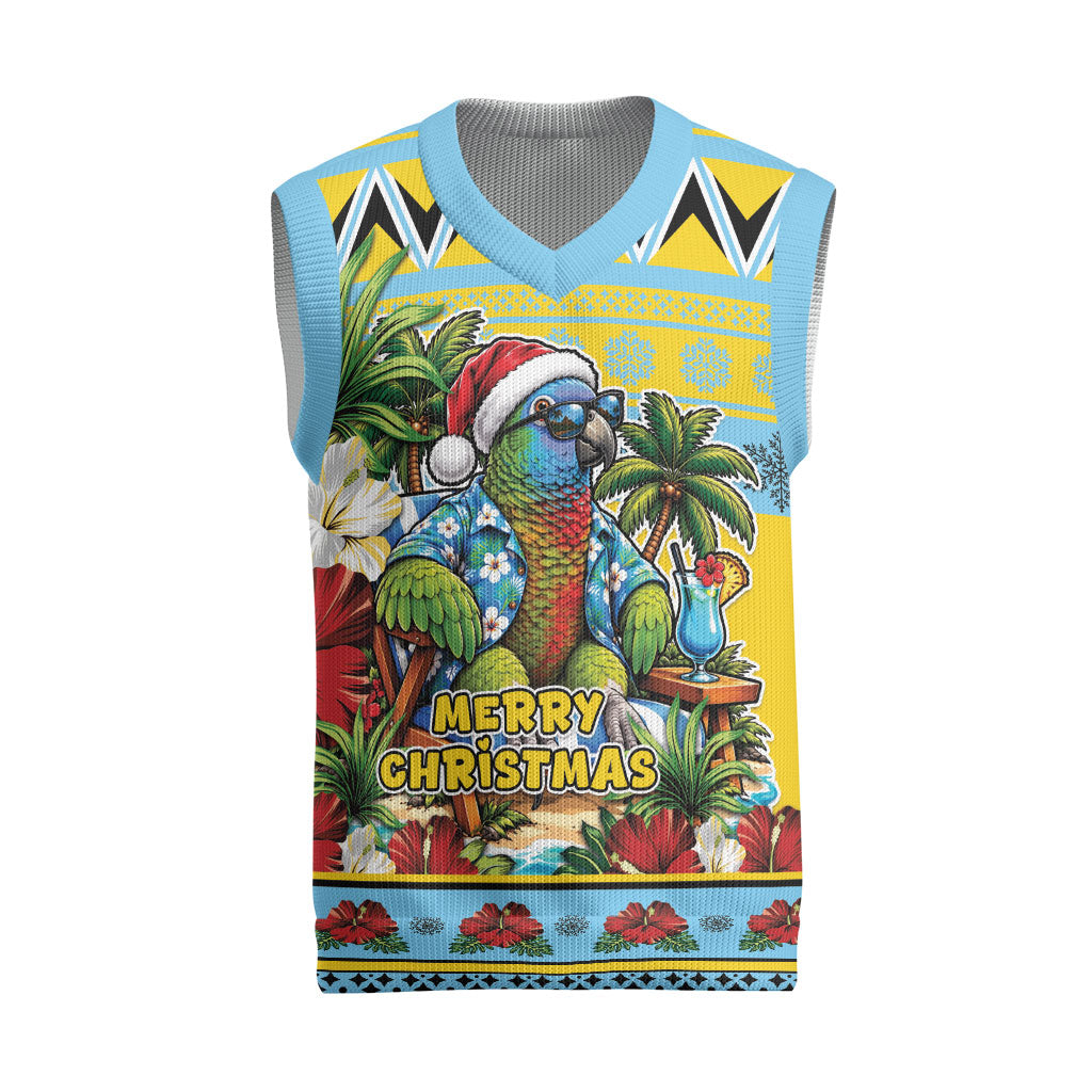 Afro-Saint Lucian Christmas Knitted V-Neck Vest This Amazona Parrot Needs A Beach Retreat